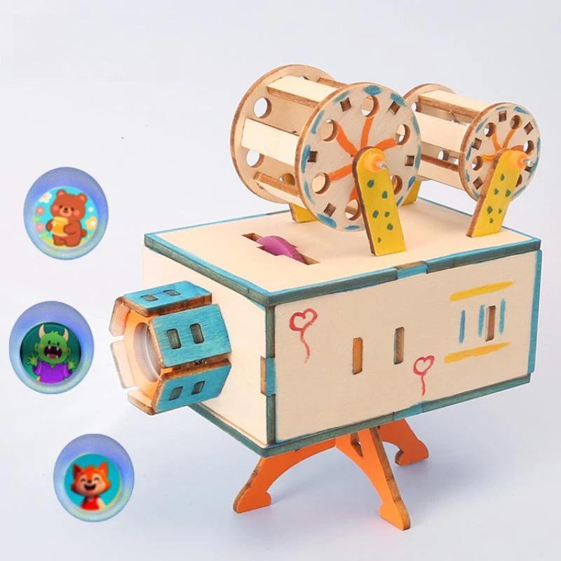 Science Hobby Kit - 1 Set Ahşap DIY Film Projektörü