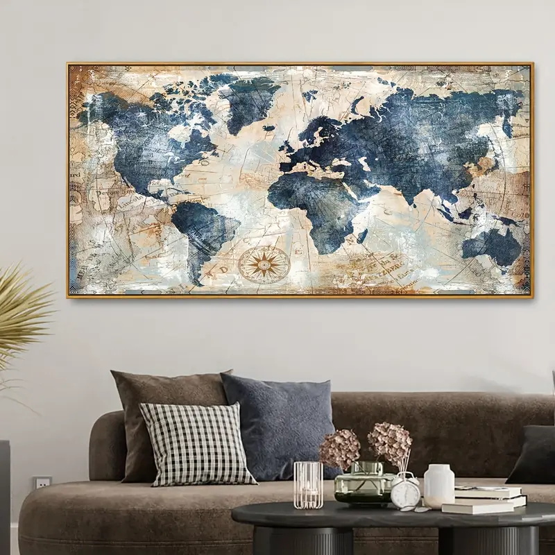 Star Map Poster - 1 adet tuval posteri Vintage sanat