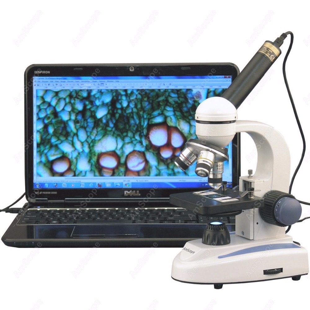 Amscope Microscope Compound 40X-1000X - AmScope Kablosuz Monoküler Bileşik Mikroskop 40X-1000X