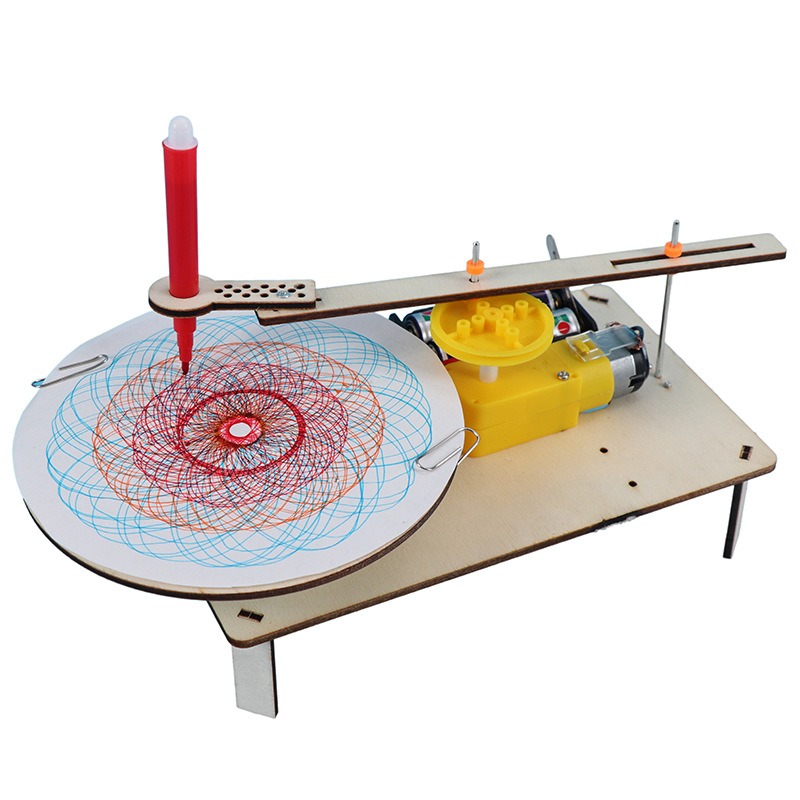 Science Project Robot - 1-3 Adet DIY Ahşap Elektrikli Çizim